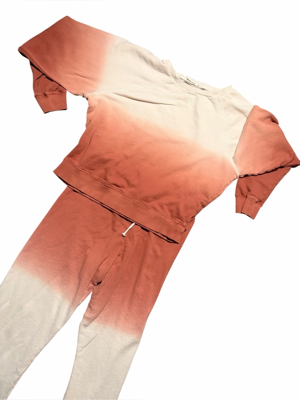 Marine Layer Dip Dye Vintage Terry Crew Sweatshirt and Blake Joggers Size XS Set